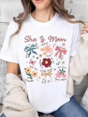 Graphic Religious Mom Shirt, Floral Mothers Day T-shirt, Blessed Mom Tee